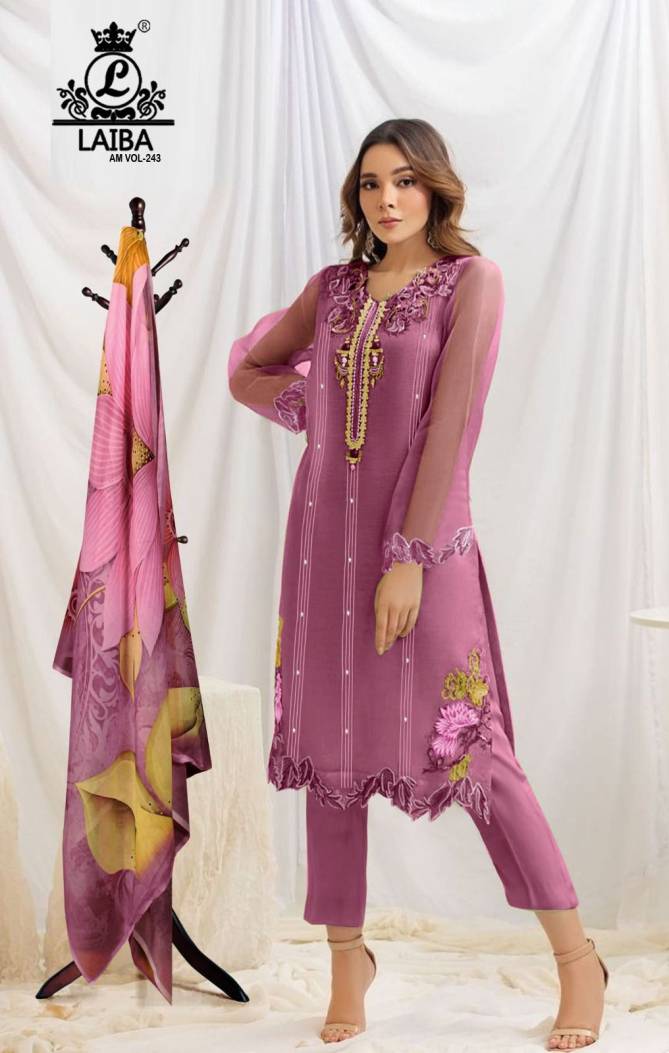 Laiba Am Vol 243 Organza Pakistani Readymade Suits Catalog
